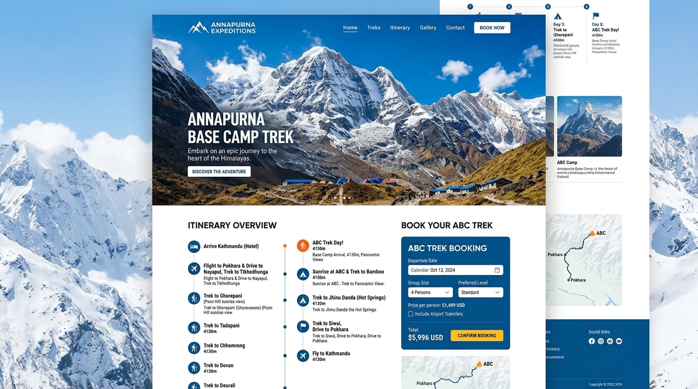 ABC Trek website mockup