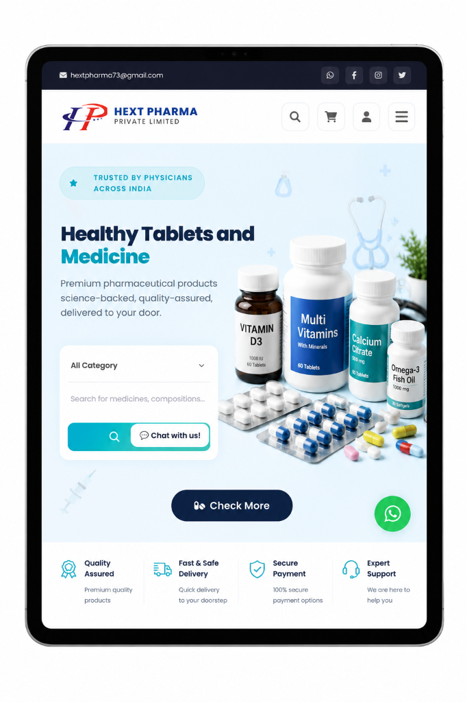 hextpharma.com website mockup
