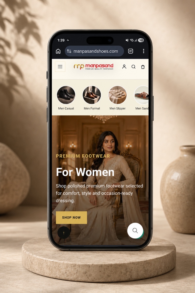 manpasandshoes.com website mockup